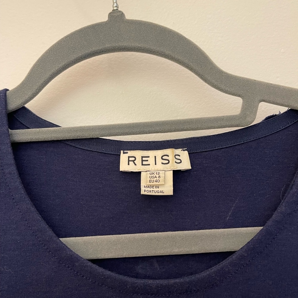 Reiss Blue Ribbed Bodycon Mini Dress - Picture 3 of 7